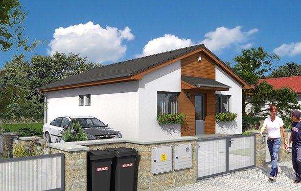 montovaný dom bungalov tvaru “L“